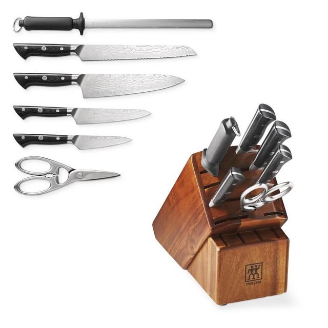 Zwilling Kanren 7-Piece Knife Set with Acacia Block