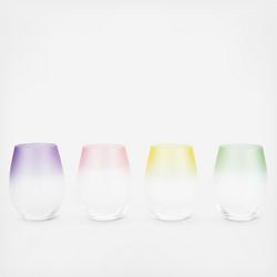 Frosted Ombre Stemless Wine Glasses by Blush 