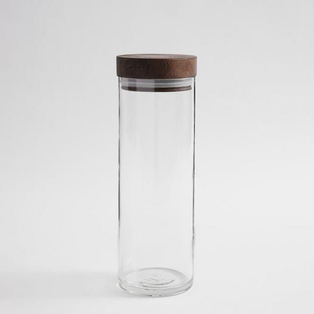 Chateau Wood Canister, Tall Skinny - Dark Brown