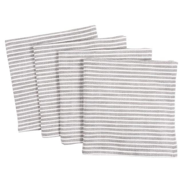 KAF Home Monaco Relaxed Casual Farmhouse Napkin | Set of 4, 100% Slubbed Cotton, 20x20 Inch Cloth Napkins | for Entertaining and Everyday Use (Gray)