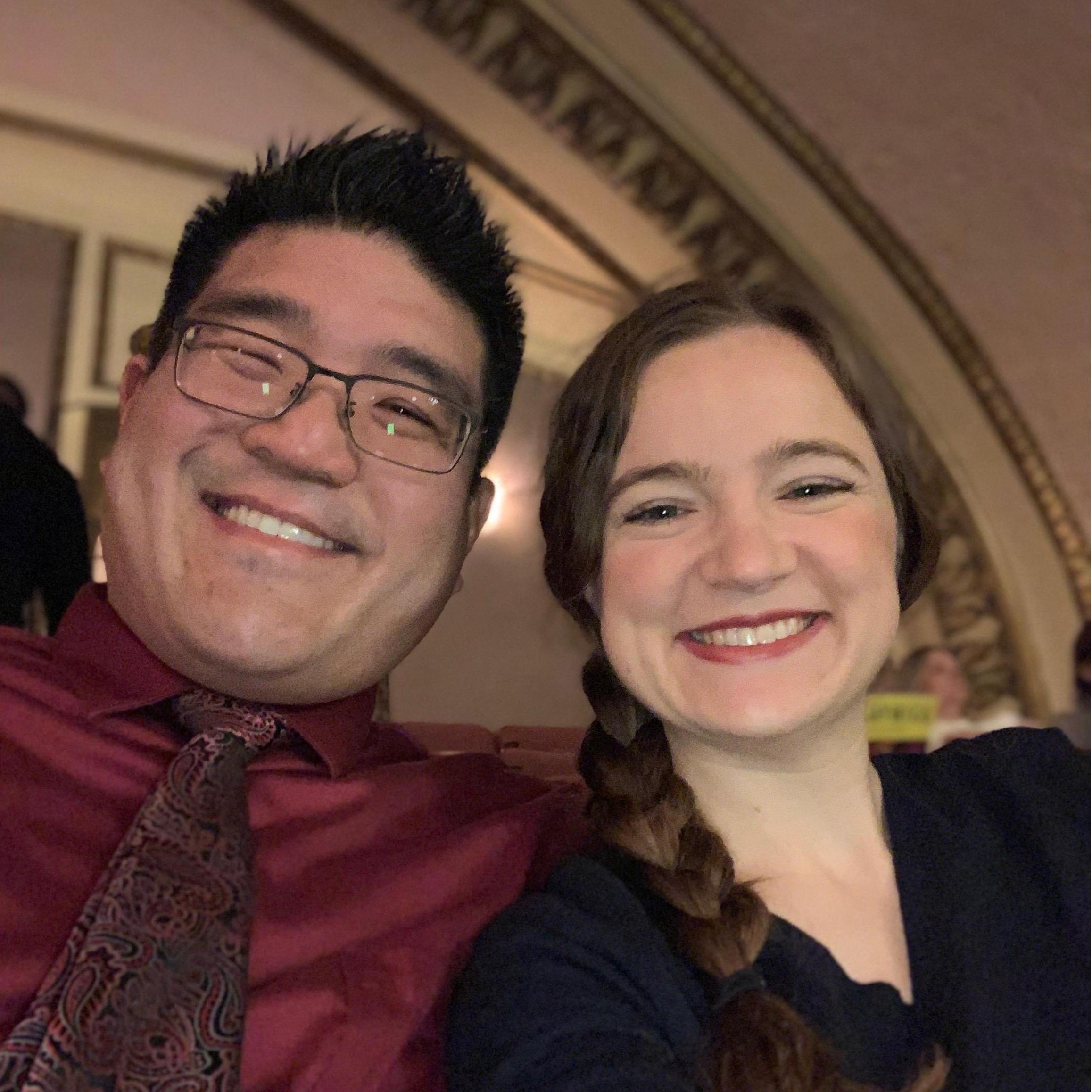 Photo taken before enjoying Phantom of the Opera - our first (hopefully of many) theater production to see together.