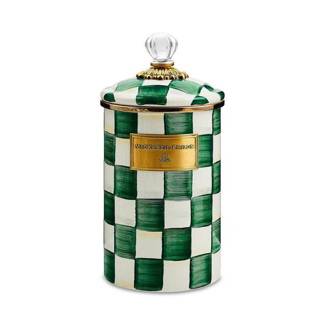MacKenzie-Childs Emerald Check Canister, Large