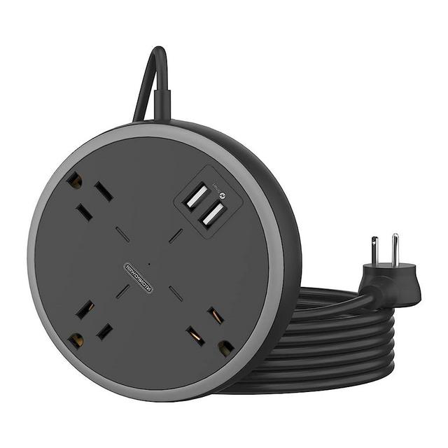 Extension Cord 10 ft, NTONPOWER 3 Widely Spaced Outlets Power Strip with USB Port, Wall Mountable, Flat Plug Extension Cord with USB, Overload Protection for Home, Office, Travel, Dorm Essentials
