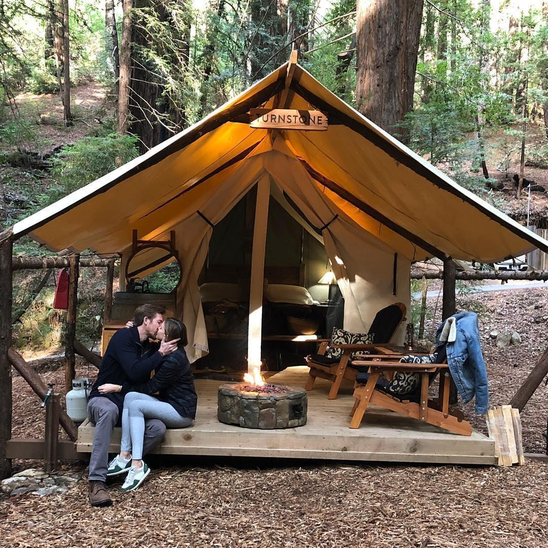 The tent where we got engaged in Big Sur!