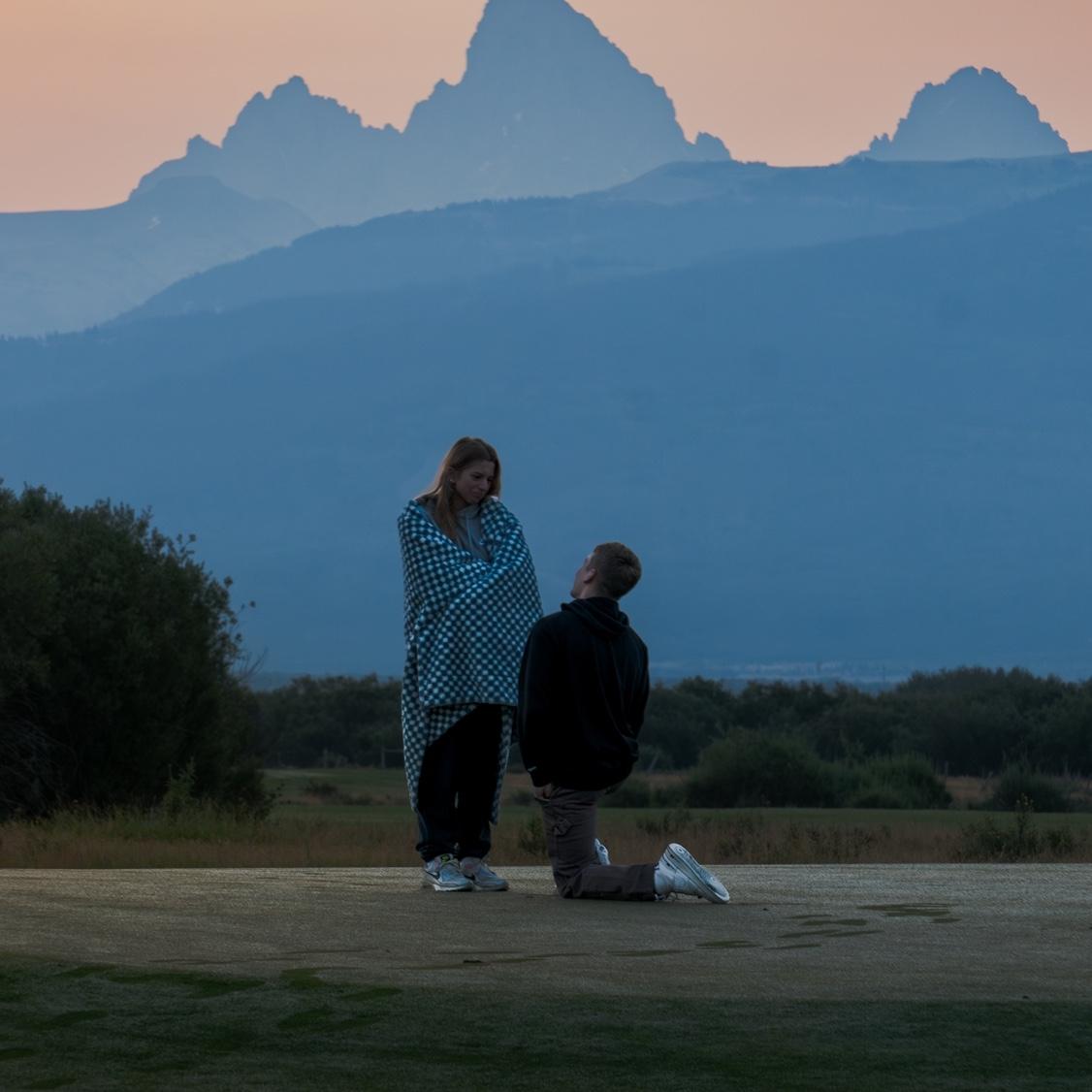 Tyler popped the question in Driggs Idaho at 6:30 in the morning.