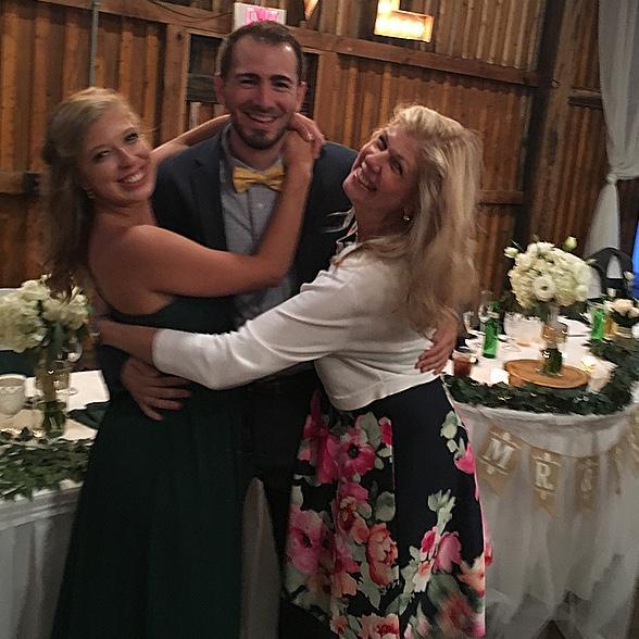 Dancing the night away at bridesmaid Sarah's wedding!