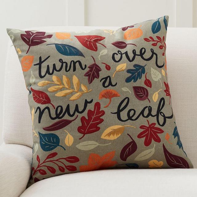 Turn Over A New Leaf Indoor/Outdoor Pillow, 20 x 20", Multi