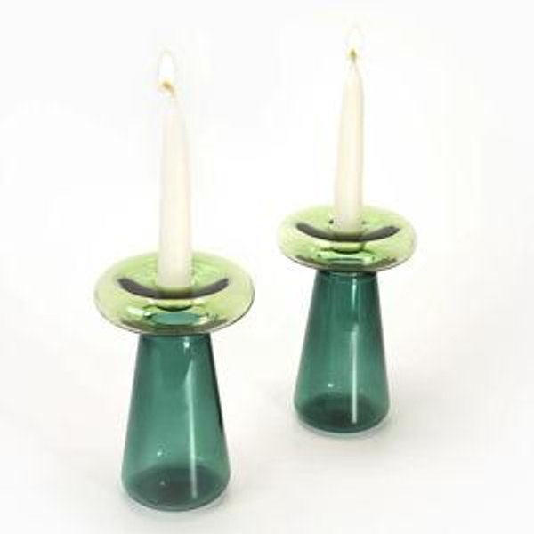 Shabbat Mushroom Candlesticks- Glass