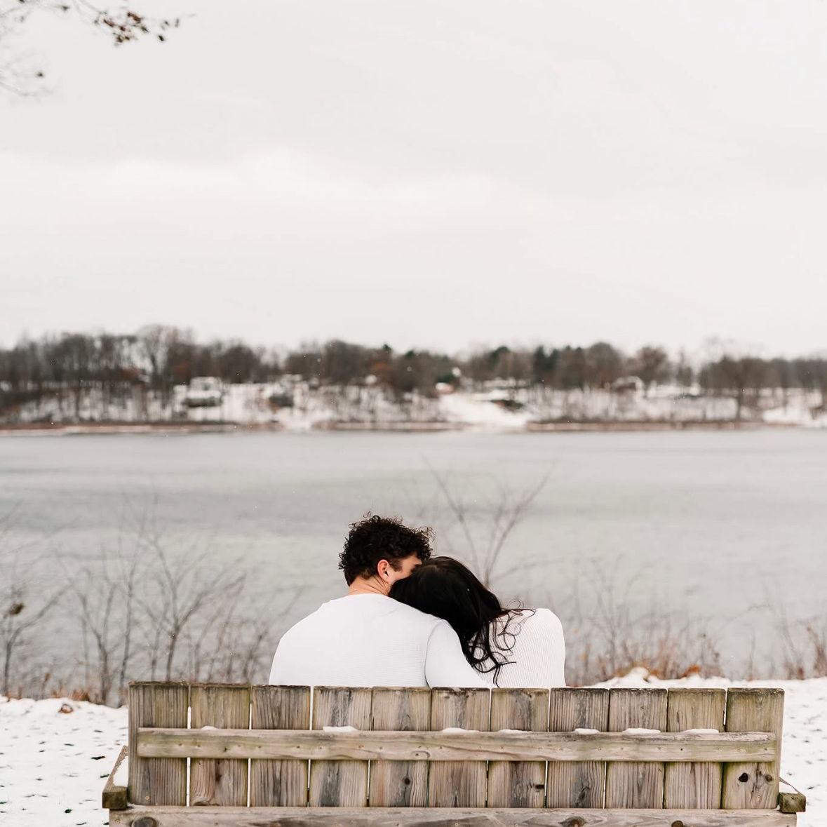 I used to come and sit on this bench every year for Thanksgiving and pray for my future husband. Now I sit here thanking God with the man I’m going to marry. God is so good!
