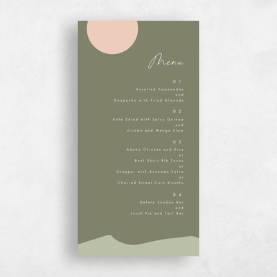 Khaki Green Wedding Menu - Paloverde