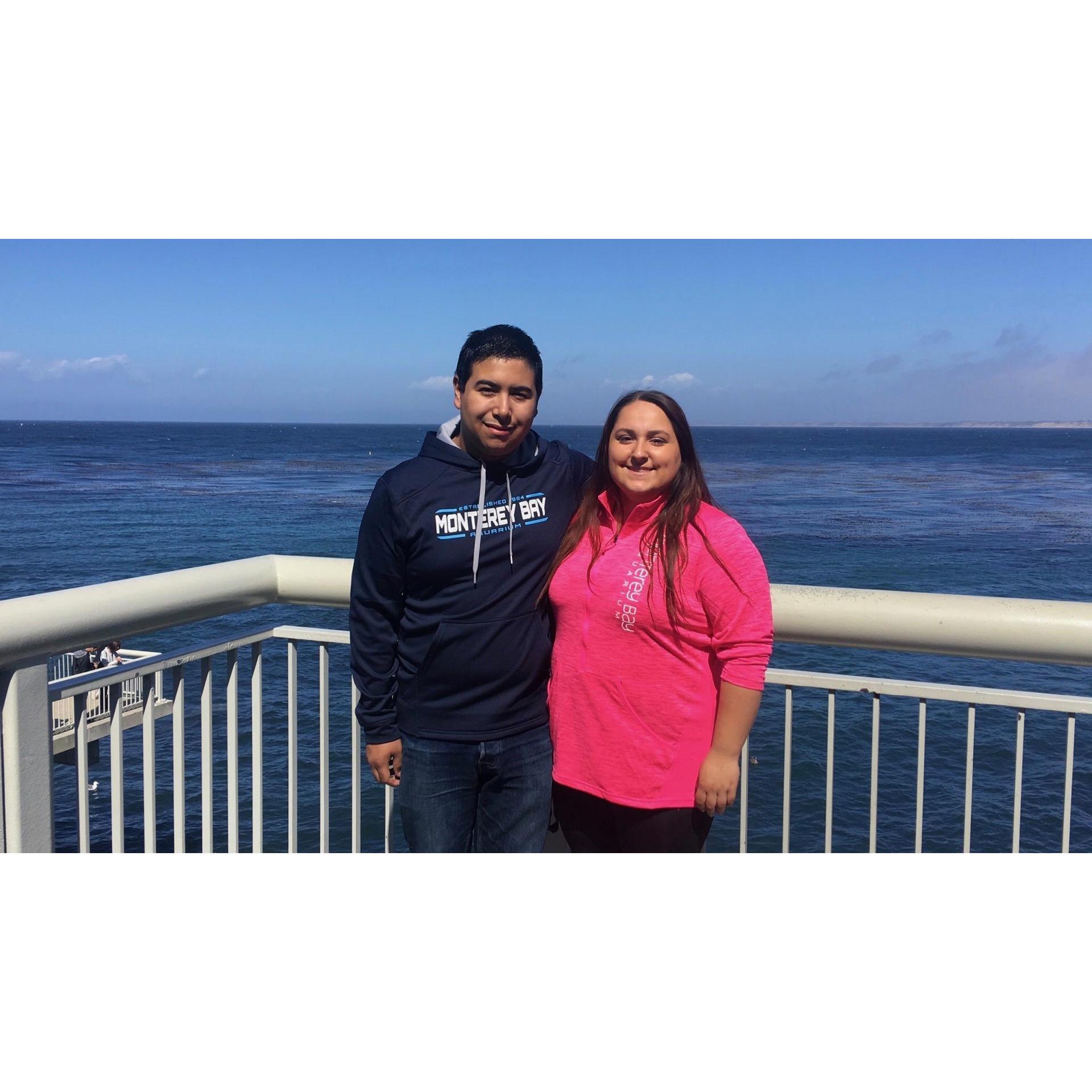 Our Monterey Bay Aquarium sweaters:)