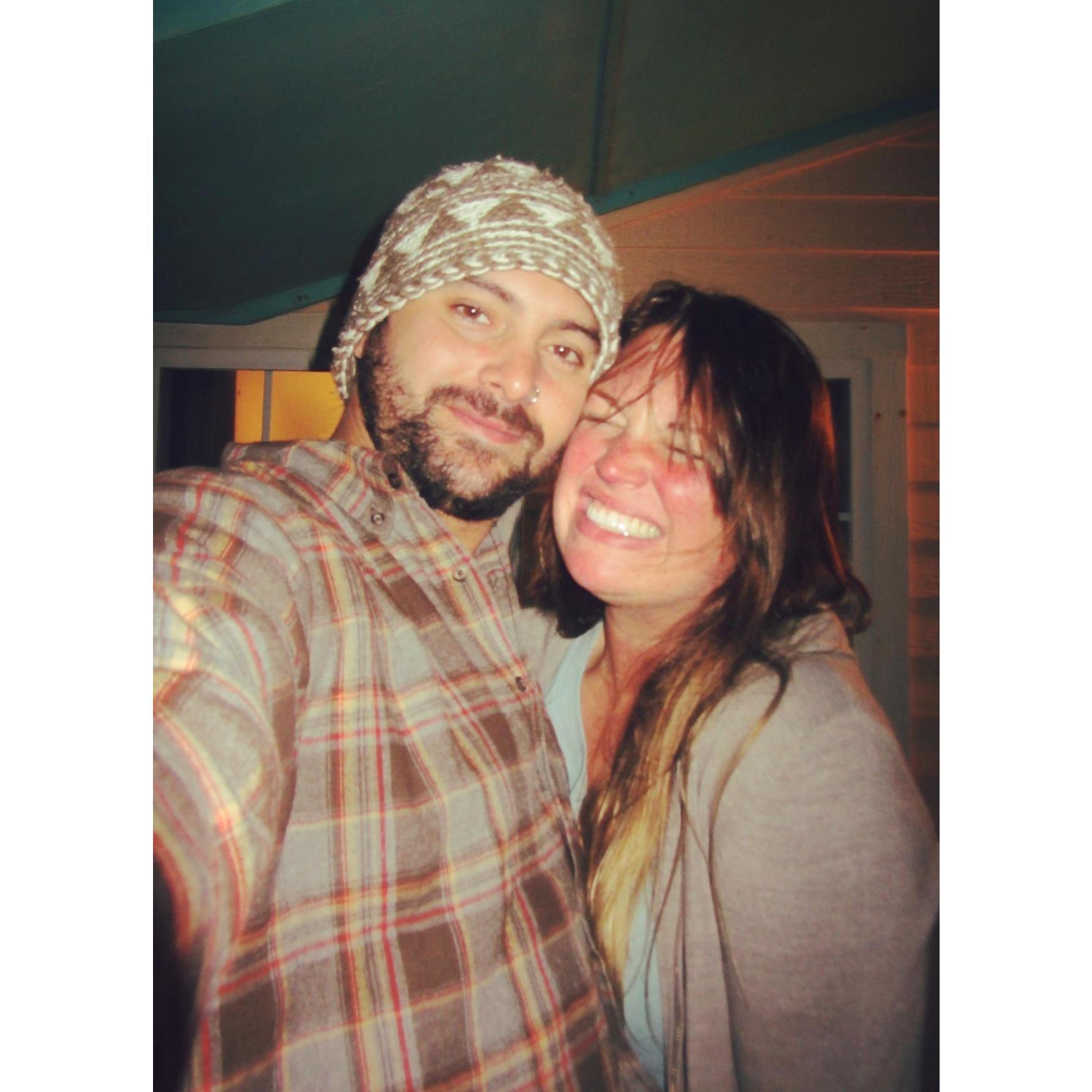 Their first selfie during their first trip to Matagorda for Rayda's birthday in 2012.
