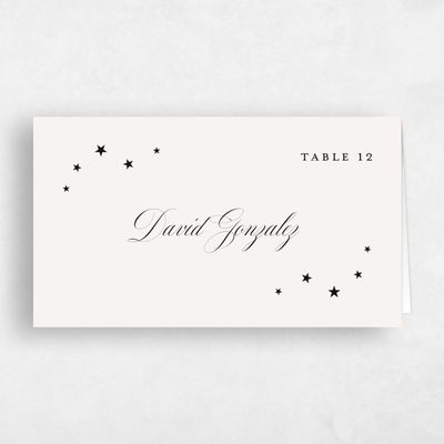 Light Oatmeal, Beige Wedding Place Card - Emery