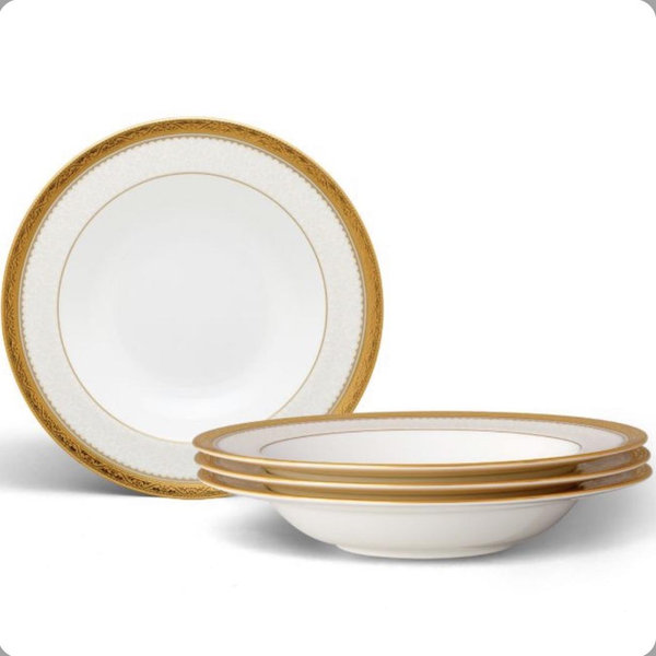 Noritake Odessa Gold Set of 4 Soup Bowls