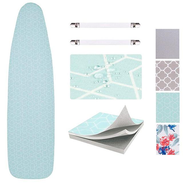 Sunkloof Scorch Resistance Ironing Board Cover and Pad Resists Scorching and Staining Ironing Board Cover with Elasticized Edges and Pad 15"x54"