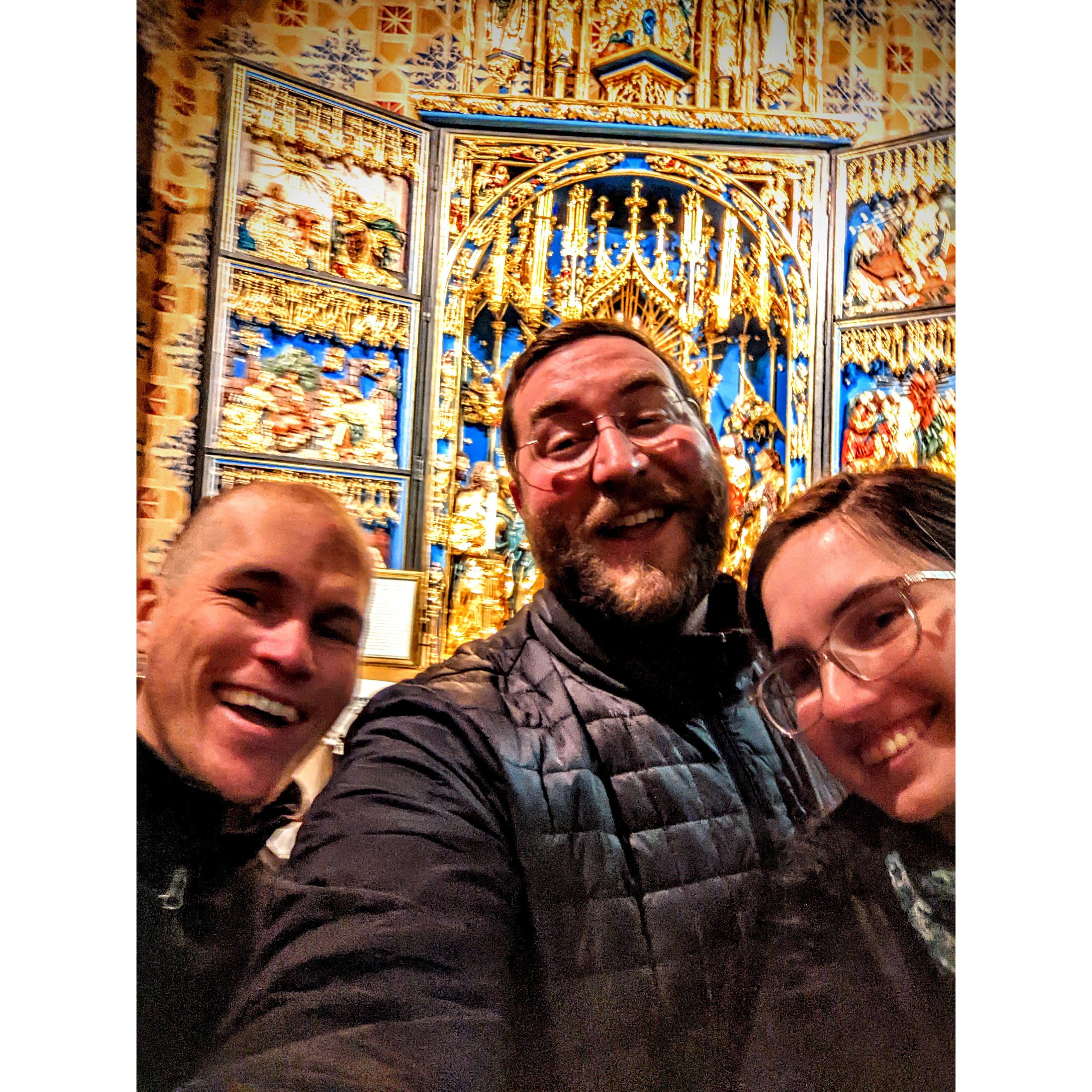 We love beautiful churches, and meeting friends unexpectedly!