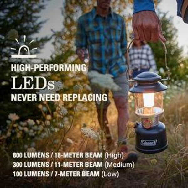 Coleman Classic Rechargeable 800L LED Lantern, Impact & Water-Resistant Lantern with Carabiner Handle & Charging Ports, Great for Camping, Power Outage, Emergencies, & More