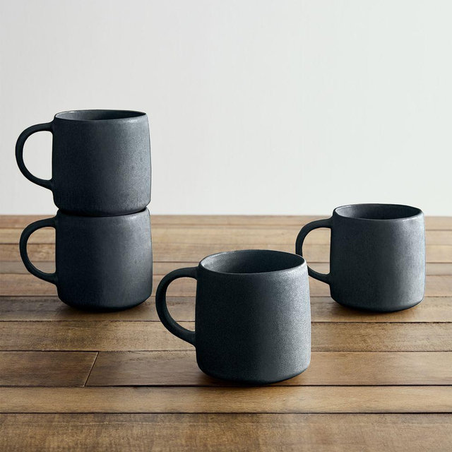 Aaron Probyn Kanto Handed Mug, Black, Set Of 4