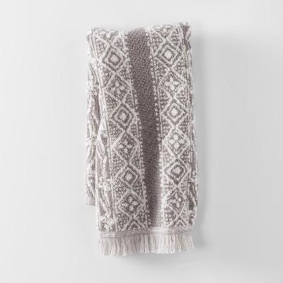 Stamped Geo Bath Towels Gray - Threshold™