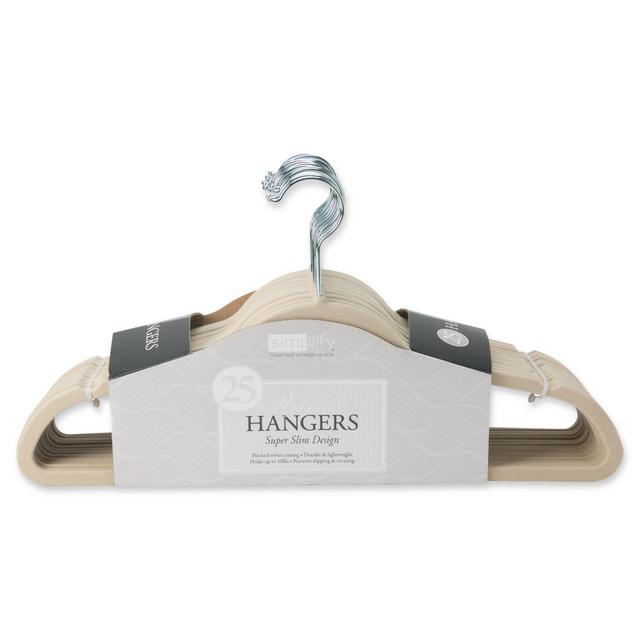 Simplify 25-Pack Slim Velvet Suit Hangers in Ivory