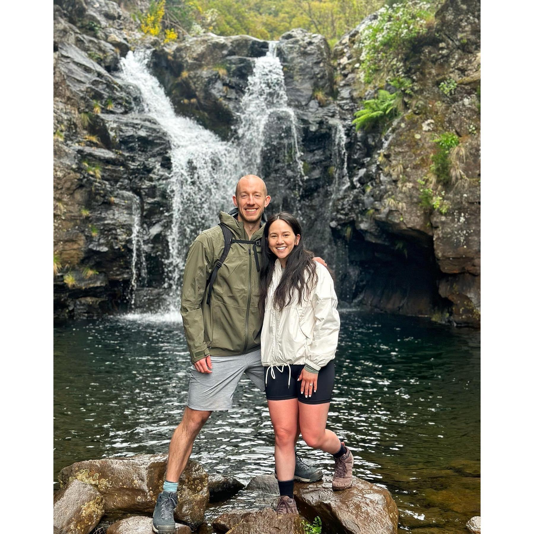 Waterfall views make the rainy hikes worth it in Madeira, Portugal!