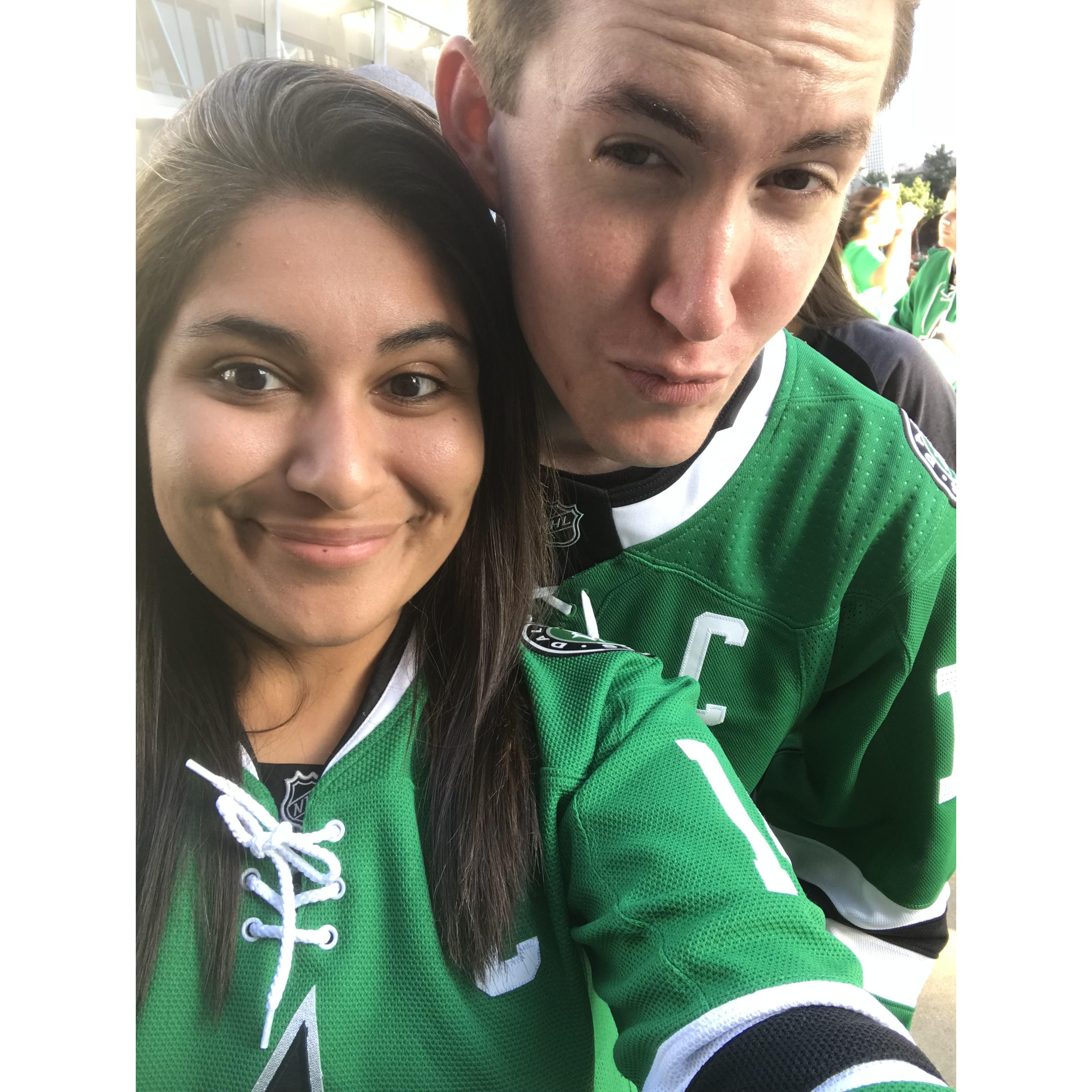 First time we went to opening night for the Dallas stars in October 4, 2018