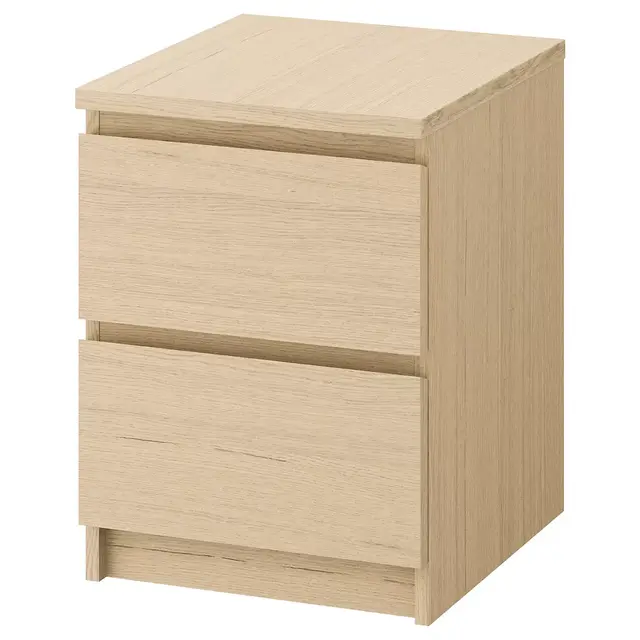 MALM2-drawer chest, white stained oak veneer15 3/4x21 5/8 "
