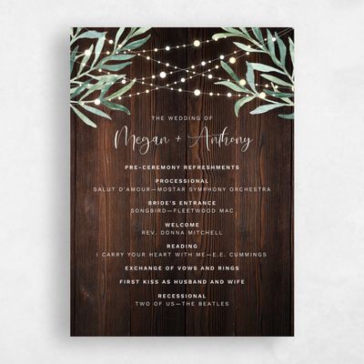 Brown Fall Wedding Program - Saranac