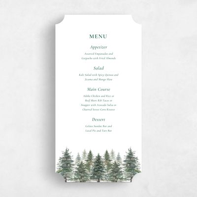 White Ticket Wedding Menu - Kelton