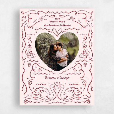 Pink Wedding Save the Date - Somero Portrait