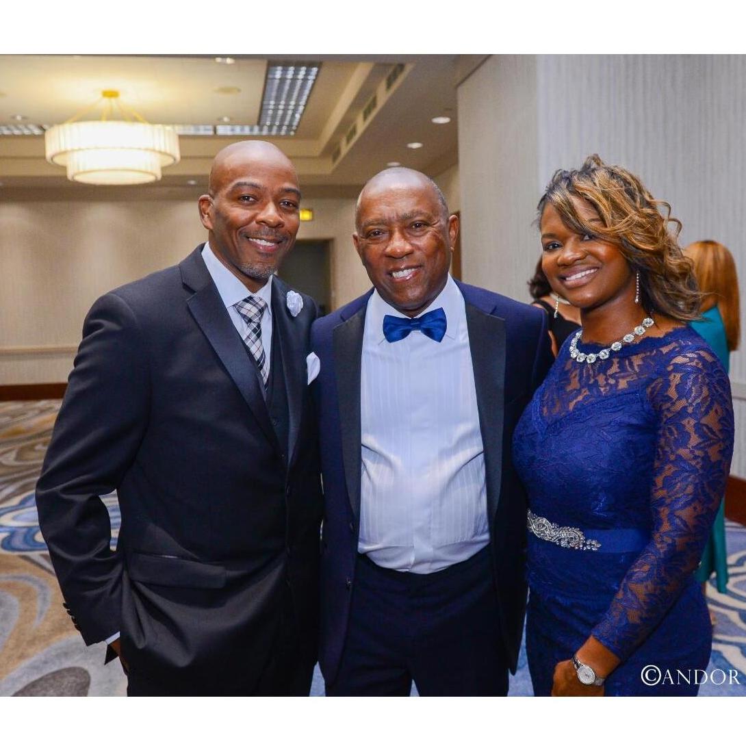Joe, Dee, and the Mayor of Houston, Sylvester Turner in 2017.
