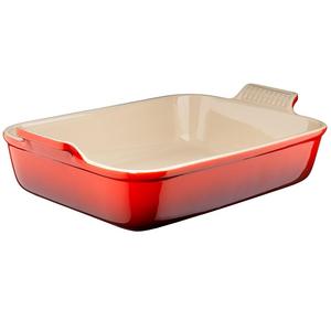 Le Creuset of America - Le Creuset Heritage Stoneware 12-by-9-Inch Rectangular Dish, Cerise (Cherry Red)