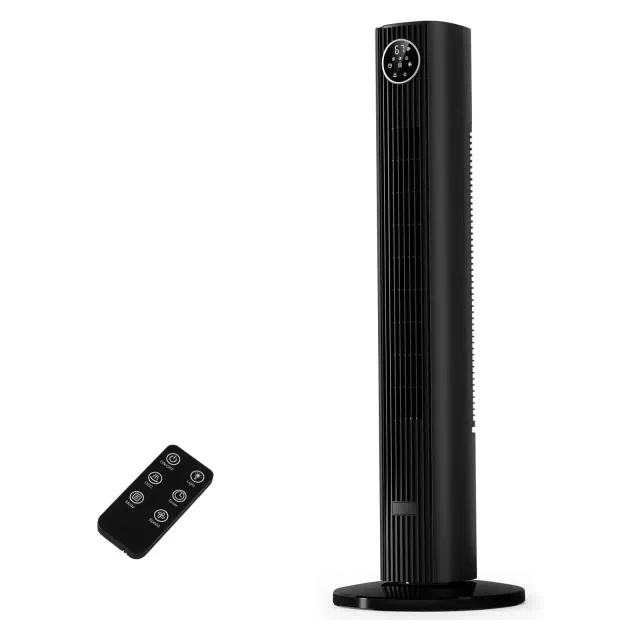 R.W.FLAME 35-inch Bladeless Tower Fan, Portable Quiet Oscillating Fan with Remote, 3 Speeds, 12H Timer, for Bedroom & Office