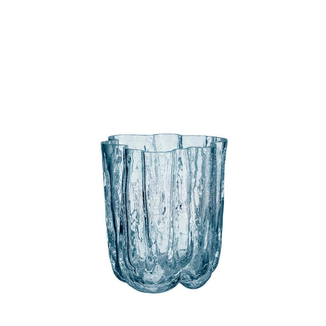 Kosta Boda 4.8" Circular Crystal Glass Crackle Vase