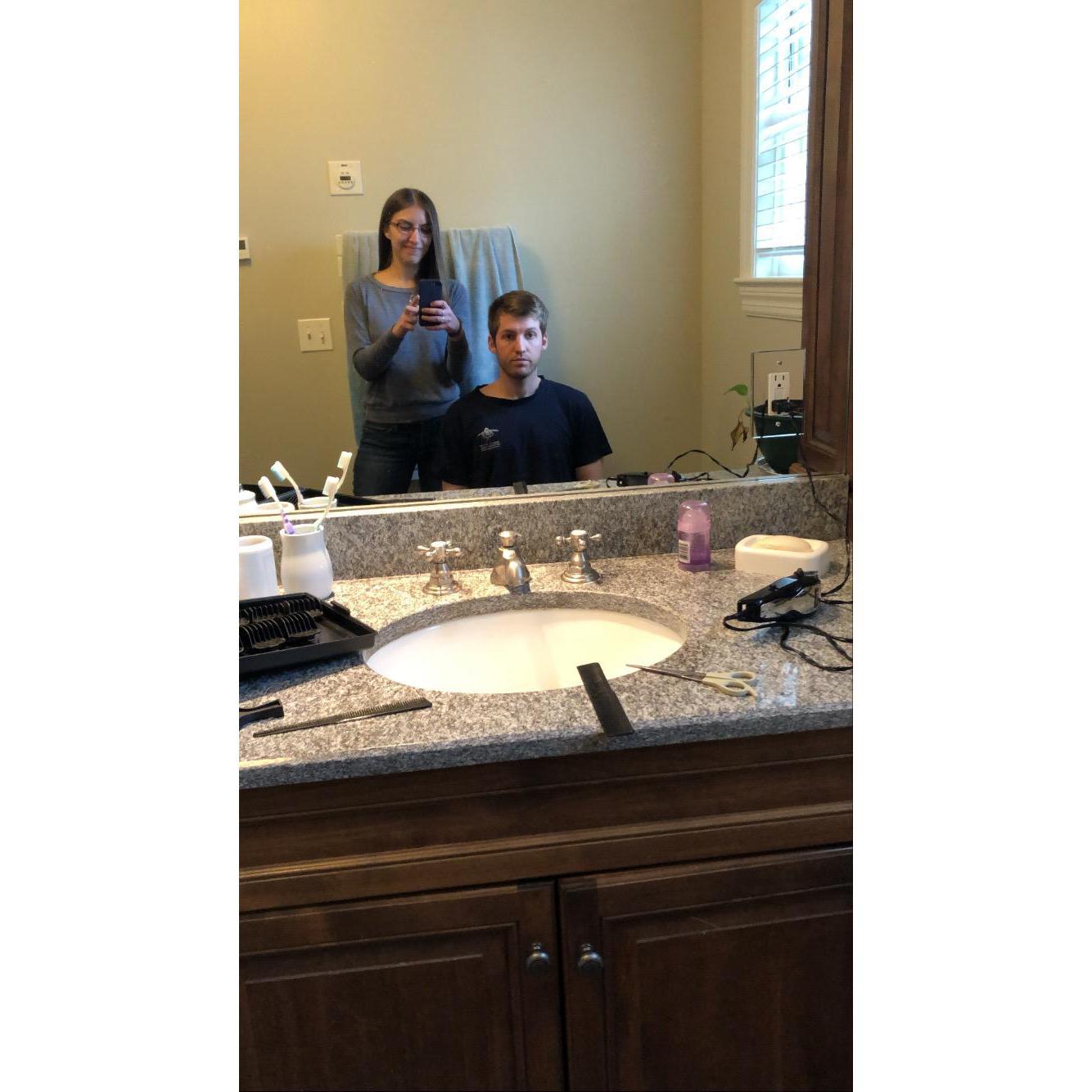 haircuts during quarantine (it took Allison 2 hours...)