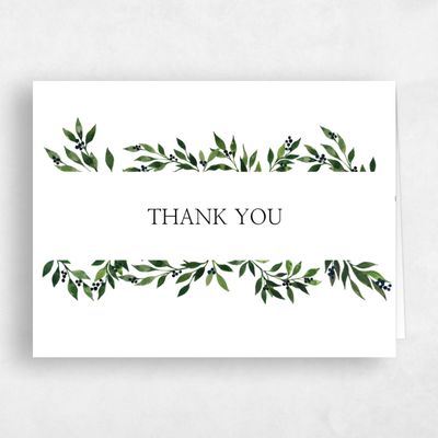 White Bordered Wedding Thank You - Gingerwood Border