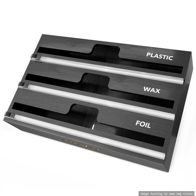 Plastic Wrap and Aluminum Foil Organizer with Cutter and Labels,for 12" Roll -SpaceAid®