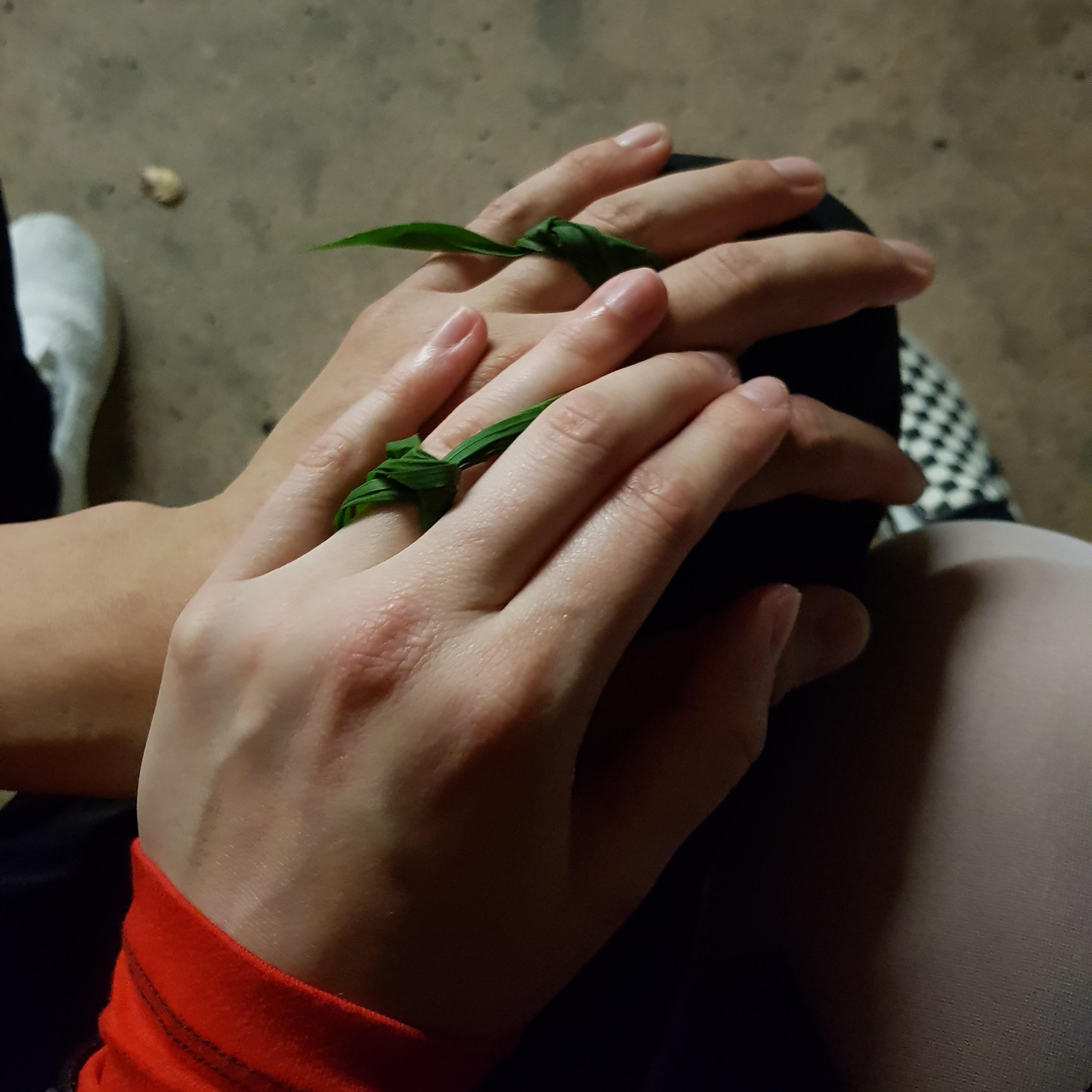 our makeshift engagement rings