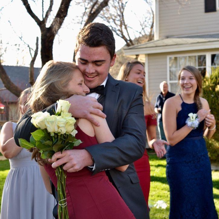 Dylan surprising MacKenzie for her second Prom in 2018.