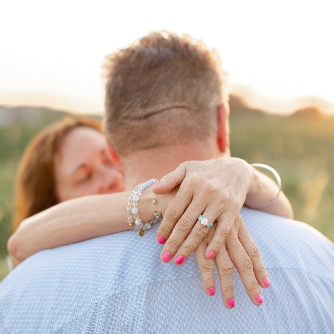 That ring! Blue stones on each side significant to the color of Bobby’s eyes.