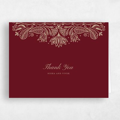 Red Maximalist Wedding Thank You - Taneja Landscape