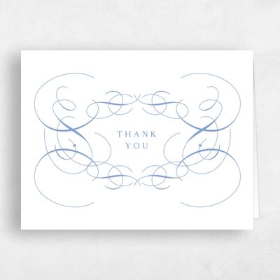Dusty Blue Wedding Thank You - Ventana Landscape Letterpress