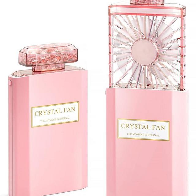 JENTXON Lady Handheld Fan, Rechargeable Small Personal Fan with 3 Speeds Setting, Powerful Quiet Pull-out Portable Fan, Mini Cooling Electric Fan for Girls Woman Office School Working Home - Pink