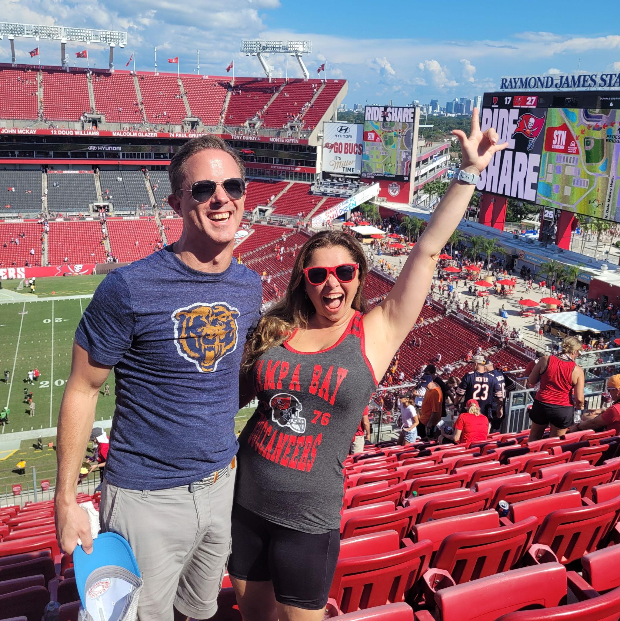When my Bucs beat his Bears in Tampa! We love our football!! September 2023