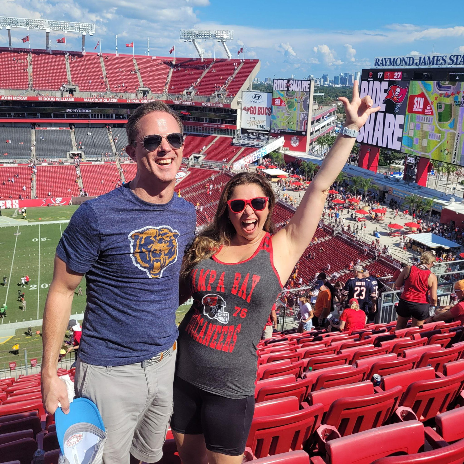 When my Bucs beat his Bears in Tampa! We love our football!! September 2023