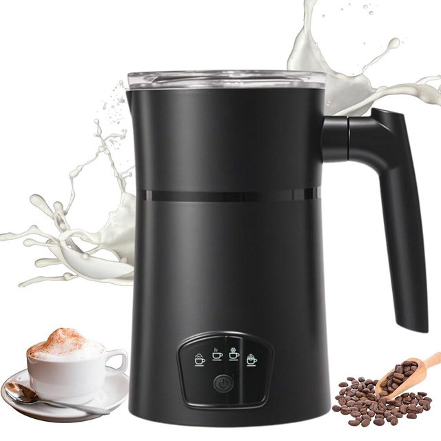 Siluowna Milk Frother, Electric Milk Frother and Steamer, Frother for Coffee, Automatic 4-in-1 Cold Foam Maker, Milk Steamer mixer and Foam machine With Temperature Control,11.8oz/350ml Capacity