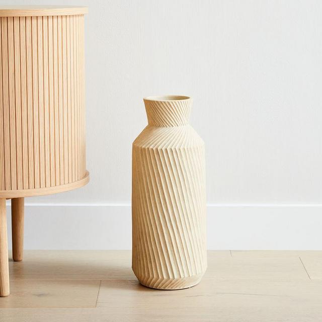 Asher Ceramic Floor Vases, Natural, Earthenware, Extra Large