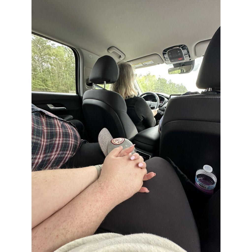 Just a couple of hours after we officially first started dating and on the way to the airport.