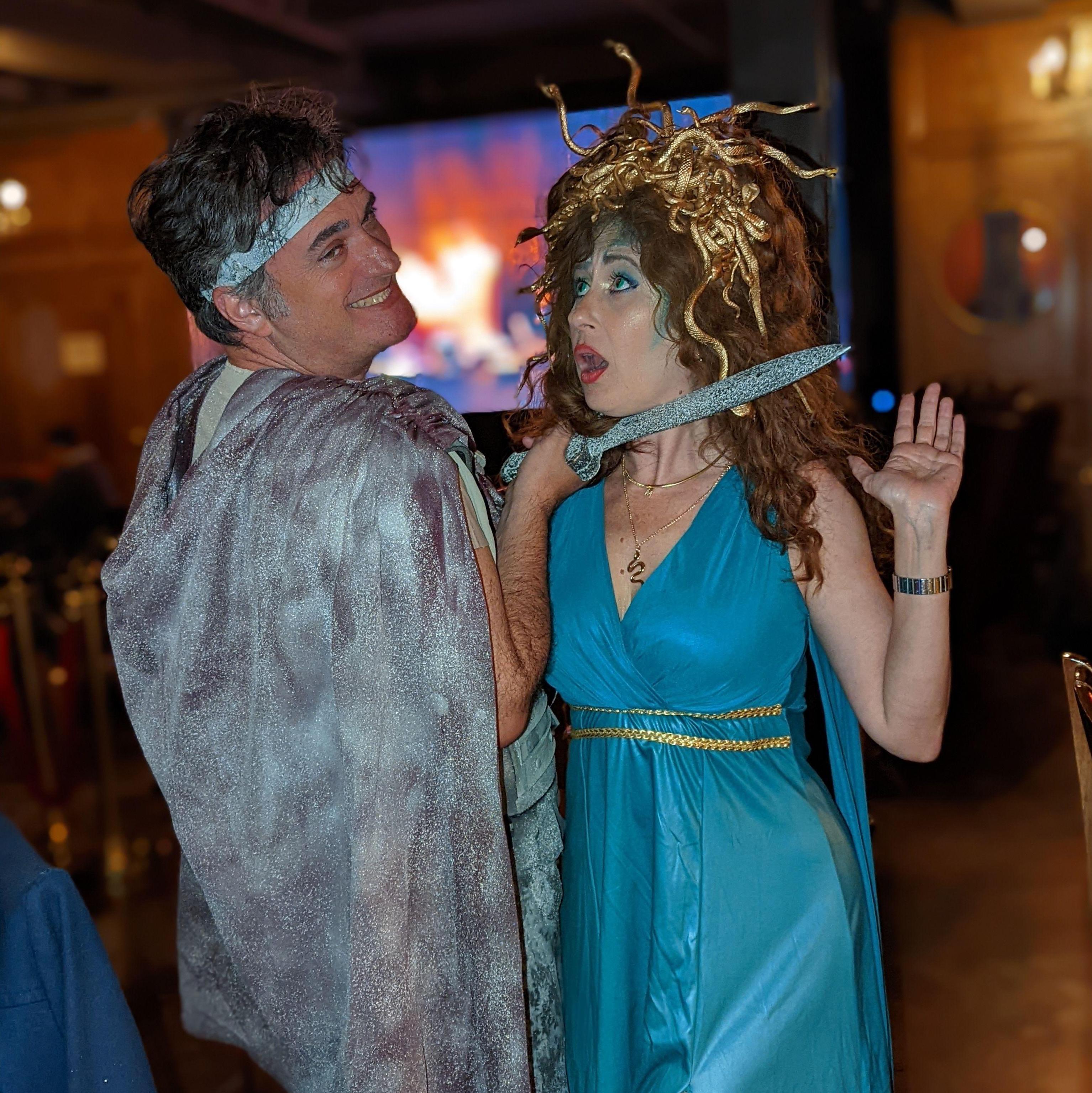 You can take the girl out of NOLA. but you can't take away her costuming spirit. Thankfully, Bill is always on board.