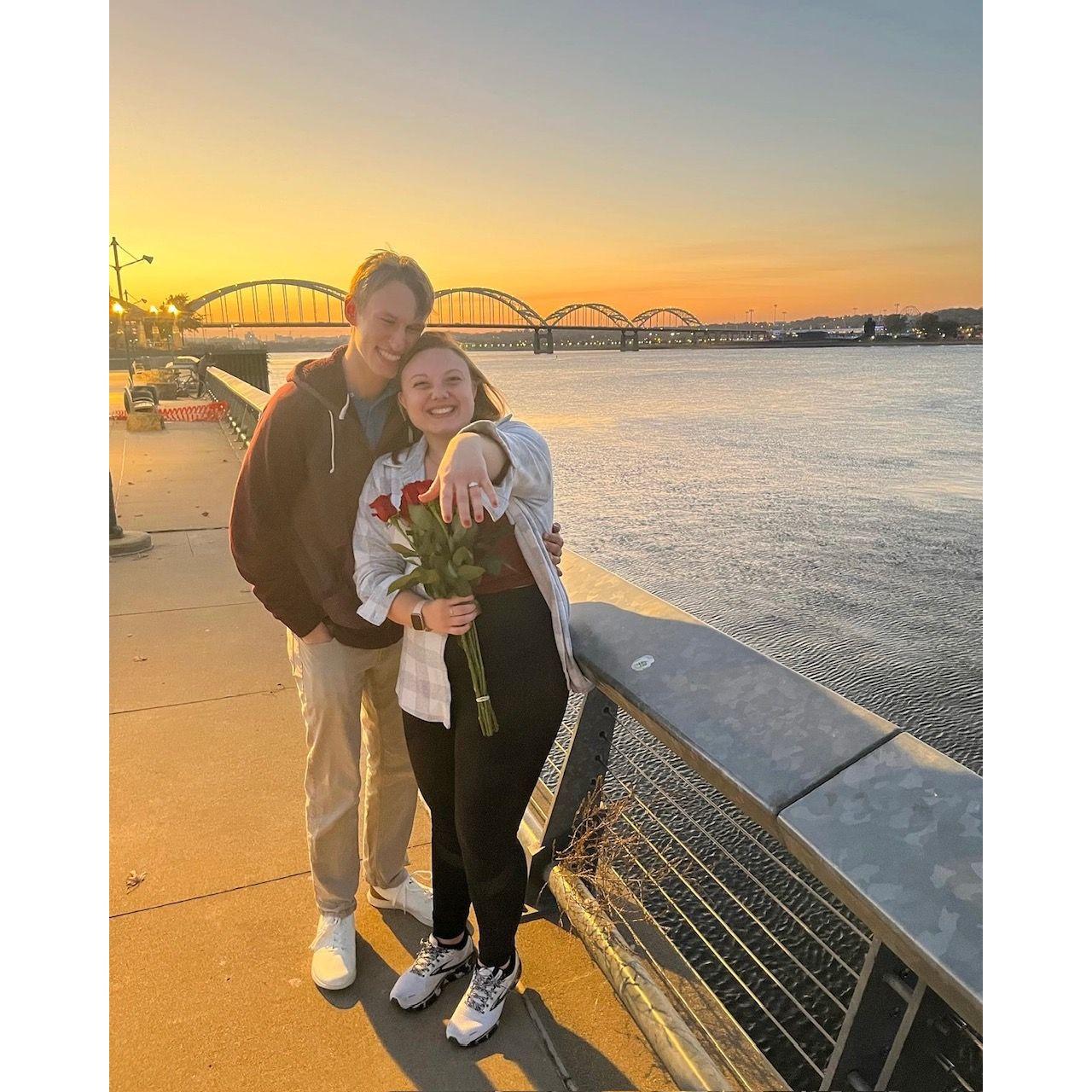 Will proposed at our spot just as the sun set...truly a romantic. (And yes, Kayla was happily surprised!)